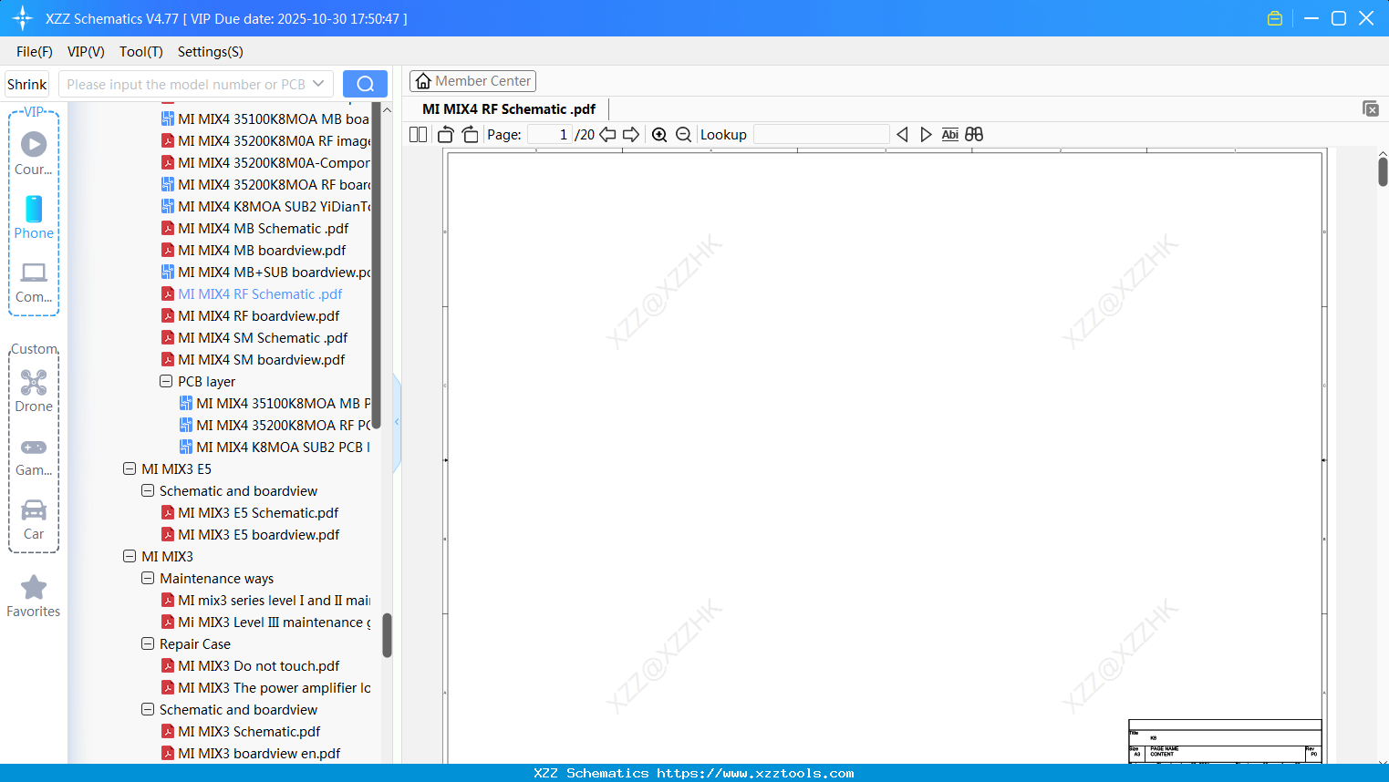 Xiaomi MI MIX4 RF Schematic